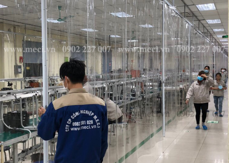 Rèm nhựa pvc ngăn phân vùng sản xuất